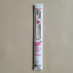 Vintage Coats And Clark All Purpose Polyester Zipper 22" Natural Beige Polyester